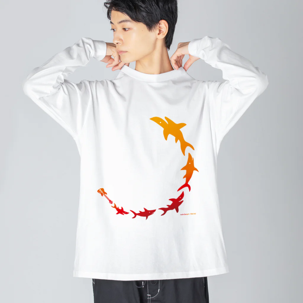 さかたようこ / サメ画家の飛び出すSAME BASS Big Long Sleeve T-Shirt