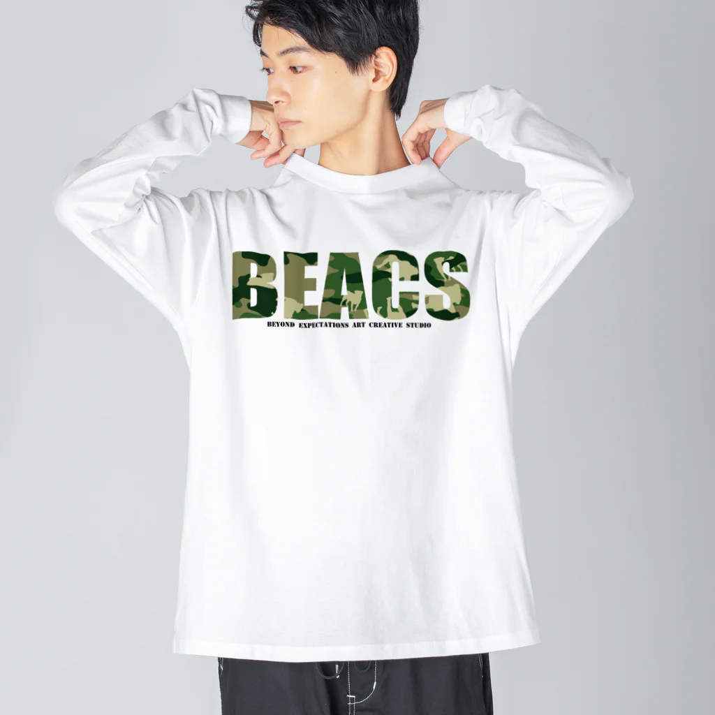 BEACSのBEACS　ロゴ1（パグ） ビッグシルエットロングスリーブTシャツ