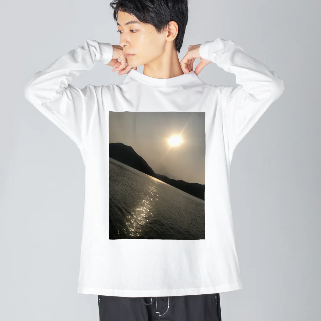 koreaの港から見える夕陽 Big Long Sleeve T-Shirt