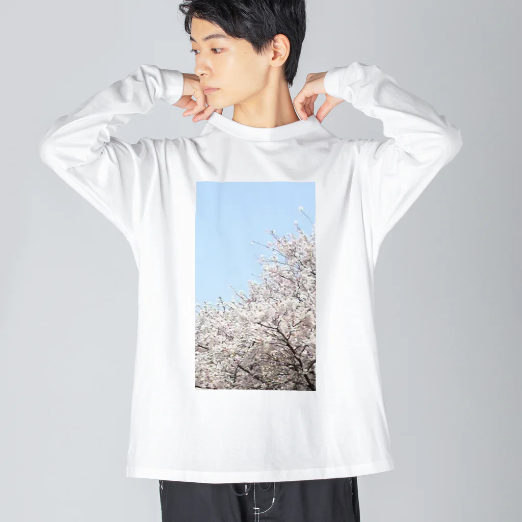 綺麗何学模様の桜 ビッグシルエットロングスリーブTシャツ