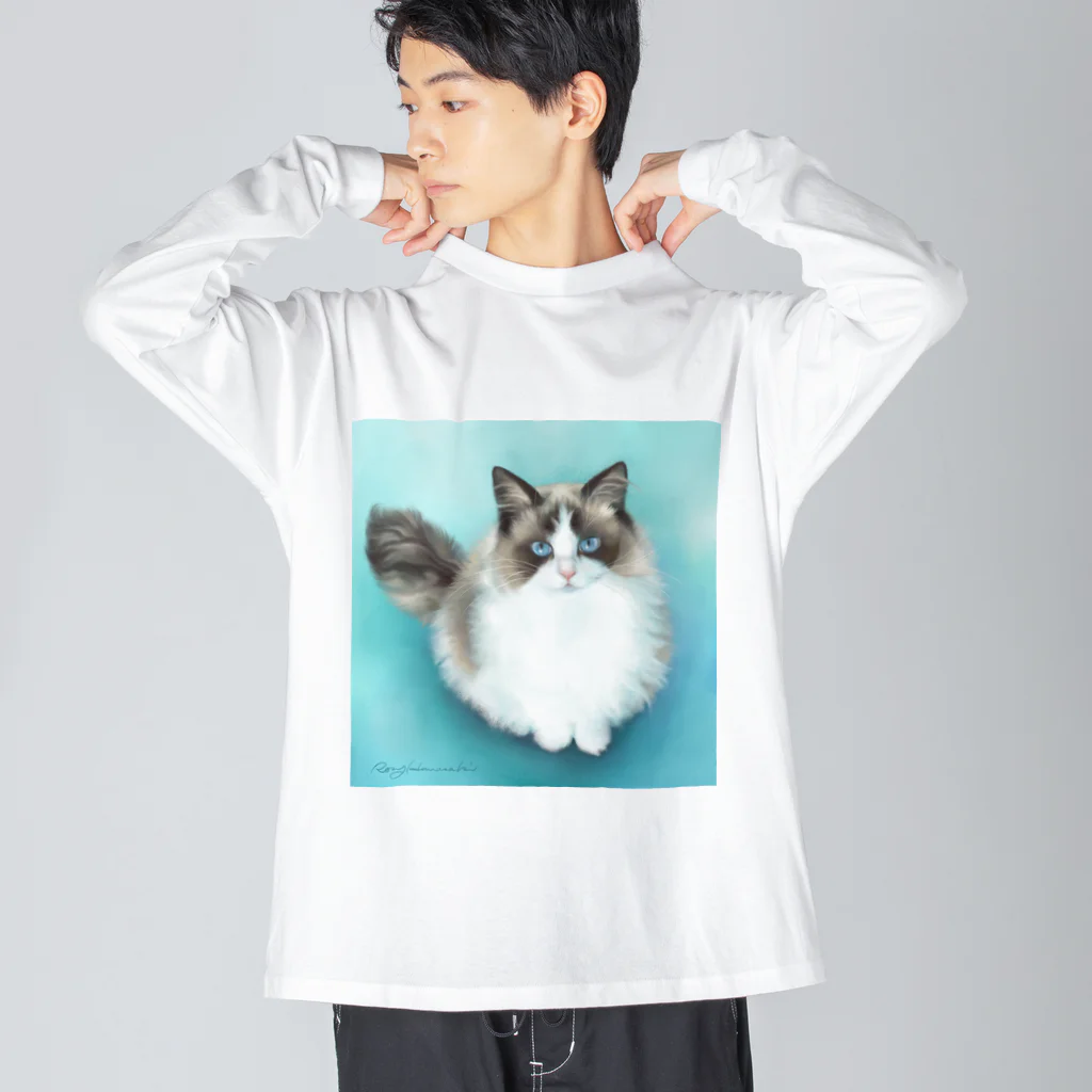 RosyMewsの見上げるなめ子ちゃん ビッグシルエットロングスリーブTシャツ