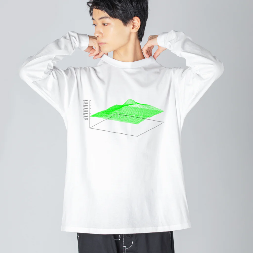 rikeiiの3D Mt.Fuji ビッグシルエットロングスリーブTシャツ