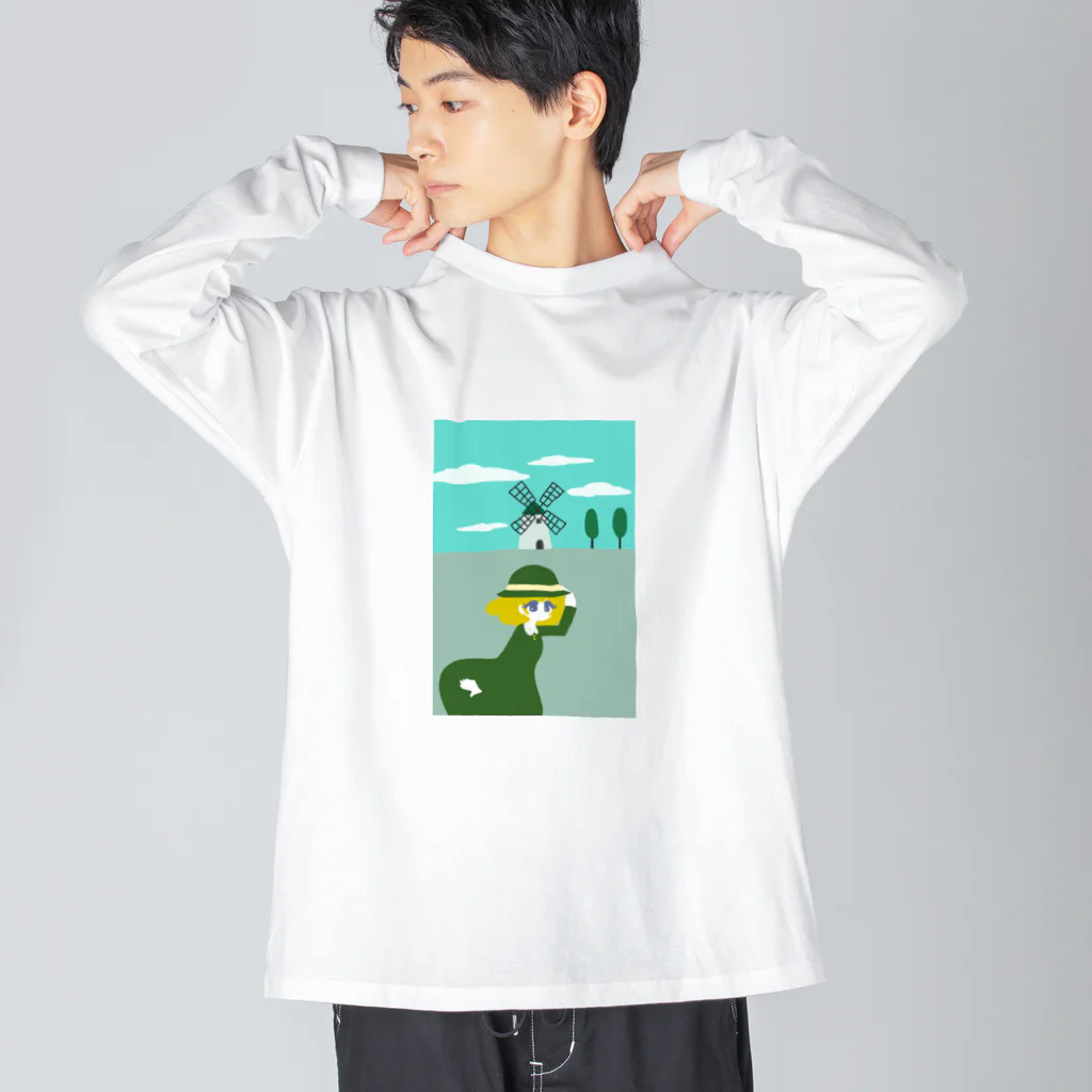 大名の風車と女の子 Big Long Sleeve T-Shirt