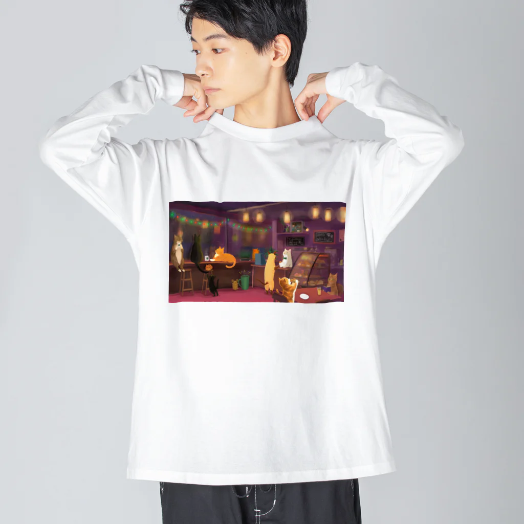 ハッピースマイルの猫カフェ Big Long Sleeve T-Shirt