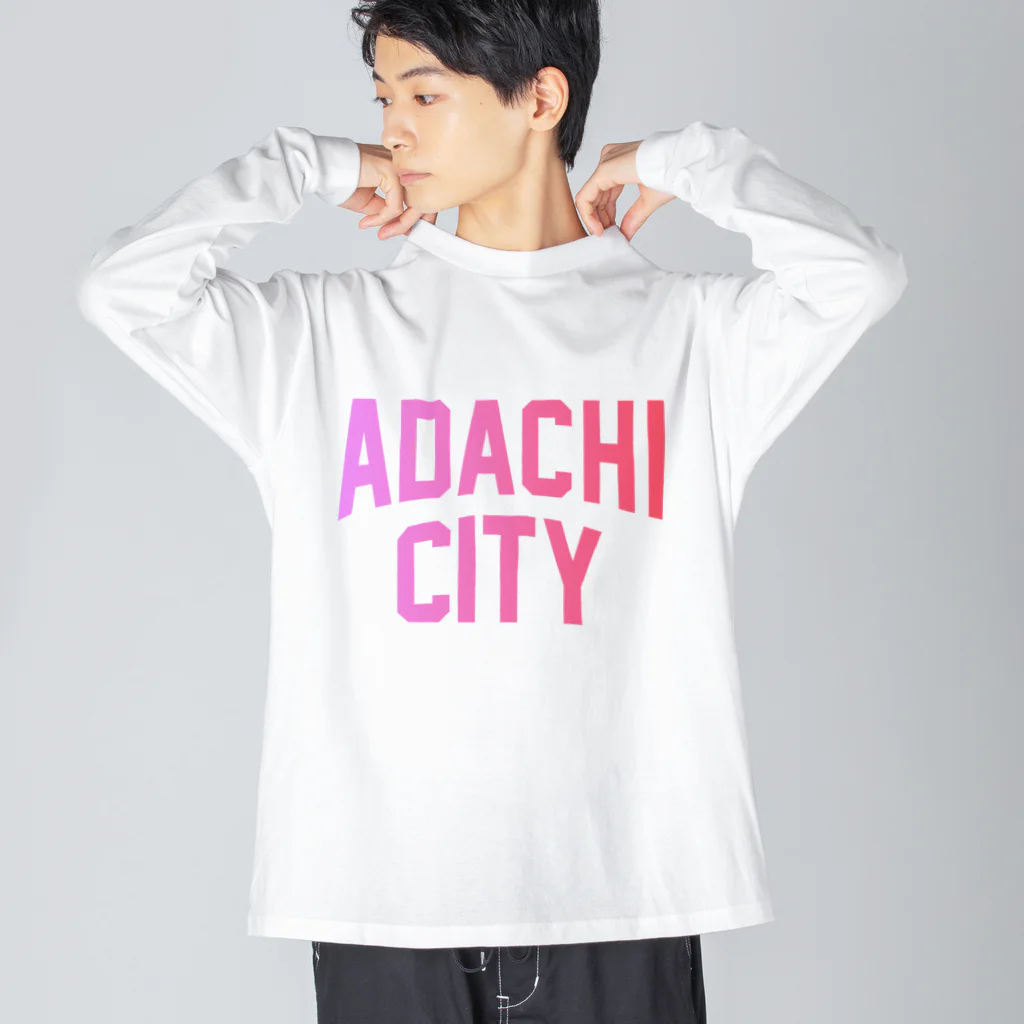 JIMOTOE Wear Local Japanの足立区 ADACHI CITY ロゴピンク ビッグシルエットロングスリーブTシャツ