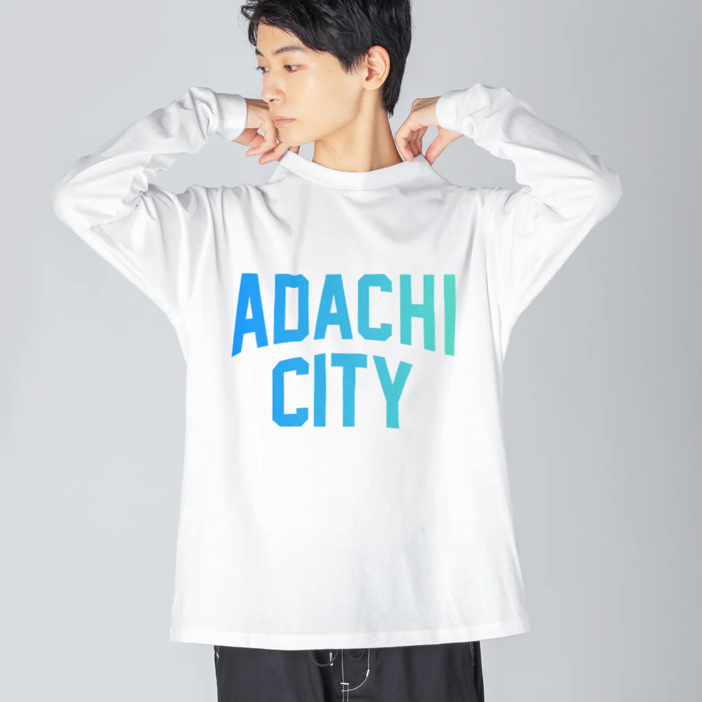 JIMOTO Wear Local Japanの足立区 ADACHI CITY ロゴブルー ビッグシルエットロングスリーブTシャツ
