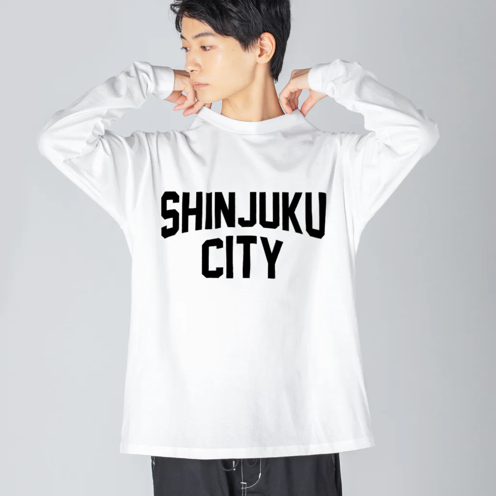 JIMOTOE Wear Local Japanの新宿区 SHINJUKU CITY ロゴブラック Big Long Sleeve T-Shirt