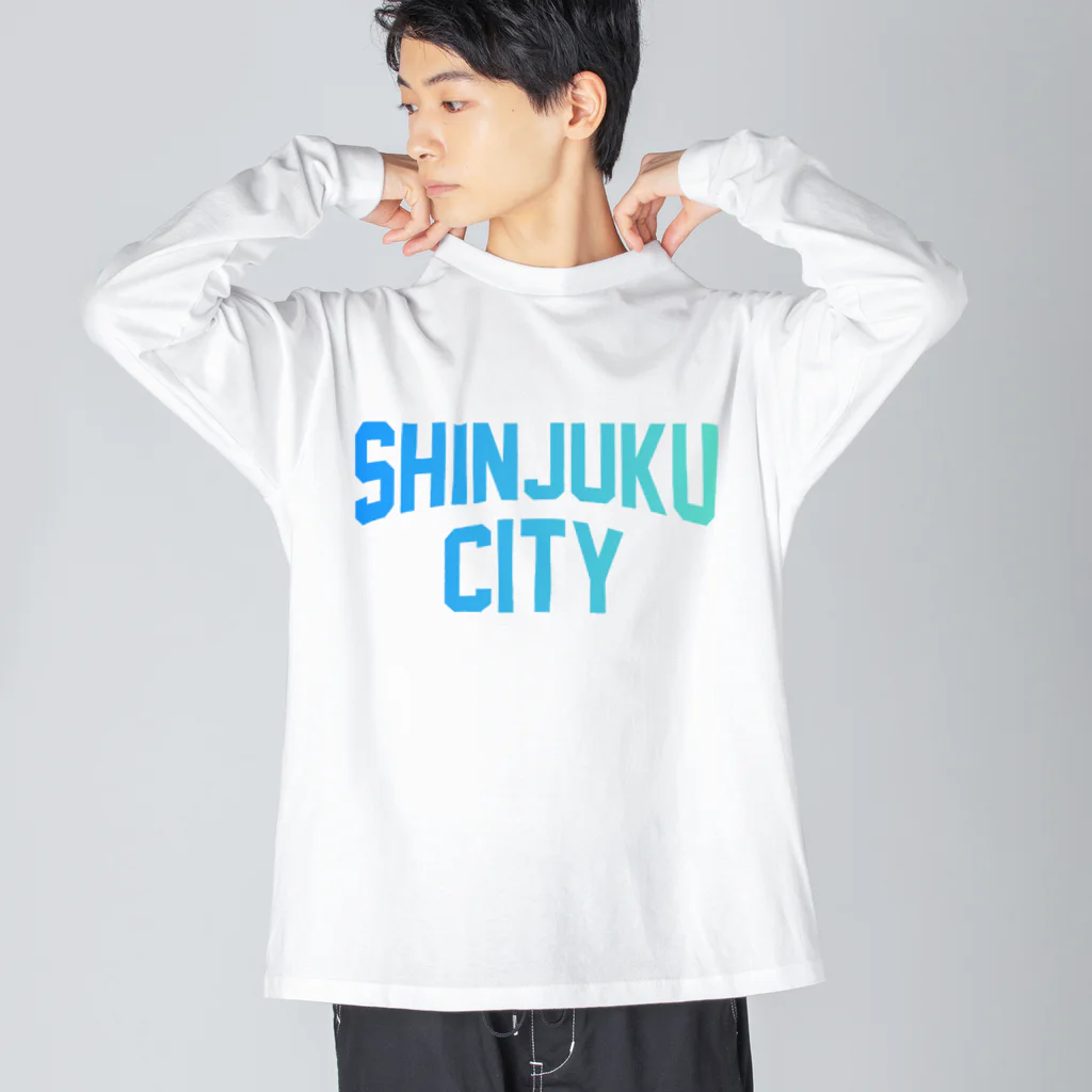 JIMOTOE Wear Local Japanの新宿区 SHINJUKU CITY ロゴブルー ビッグシルエットロングスリーブTシャツ