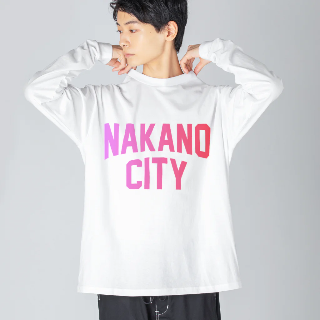 JIMOTO Wear Local Japanの中野区 NAKANO CITY ロゴピンク ビッグシルエットロングスリーブTシャツ