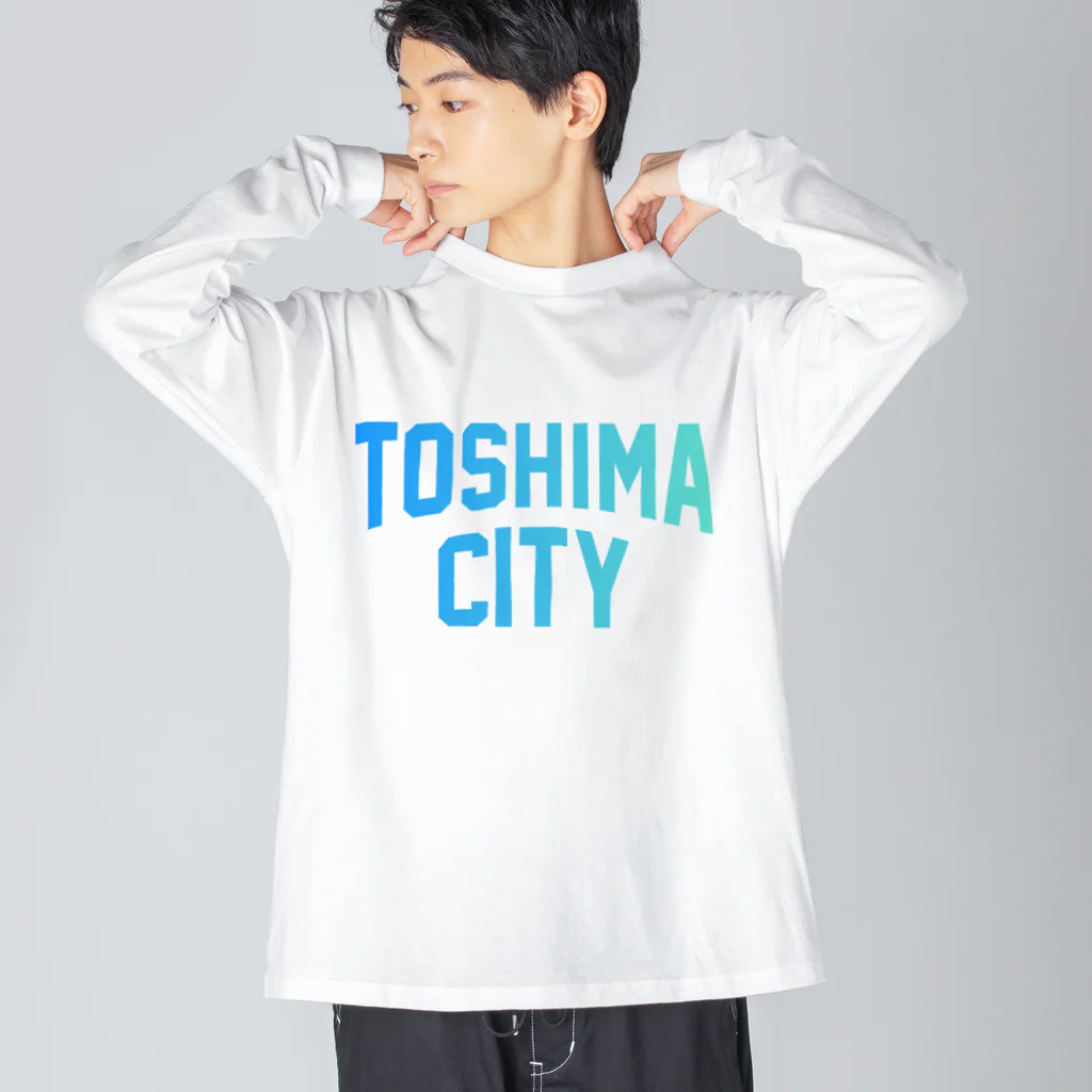 JIMOTO Wear Local Japanの豊島区 TOSHIMA CITY ロゴブルー ビッグシルエットロングスリーブTシャツ