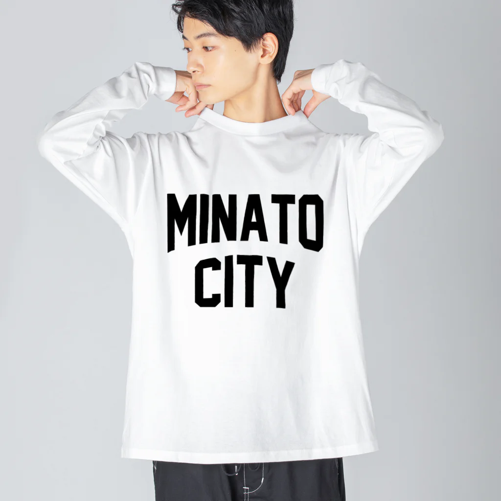 JIMOTO Wear Local Japanの港区 MINATO CITY ロゴブラック ビッグシルエットロングスリーブTシャツ