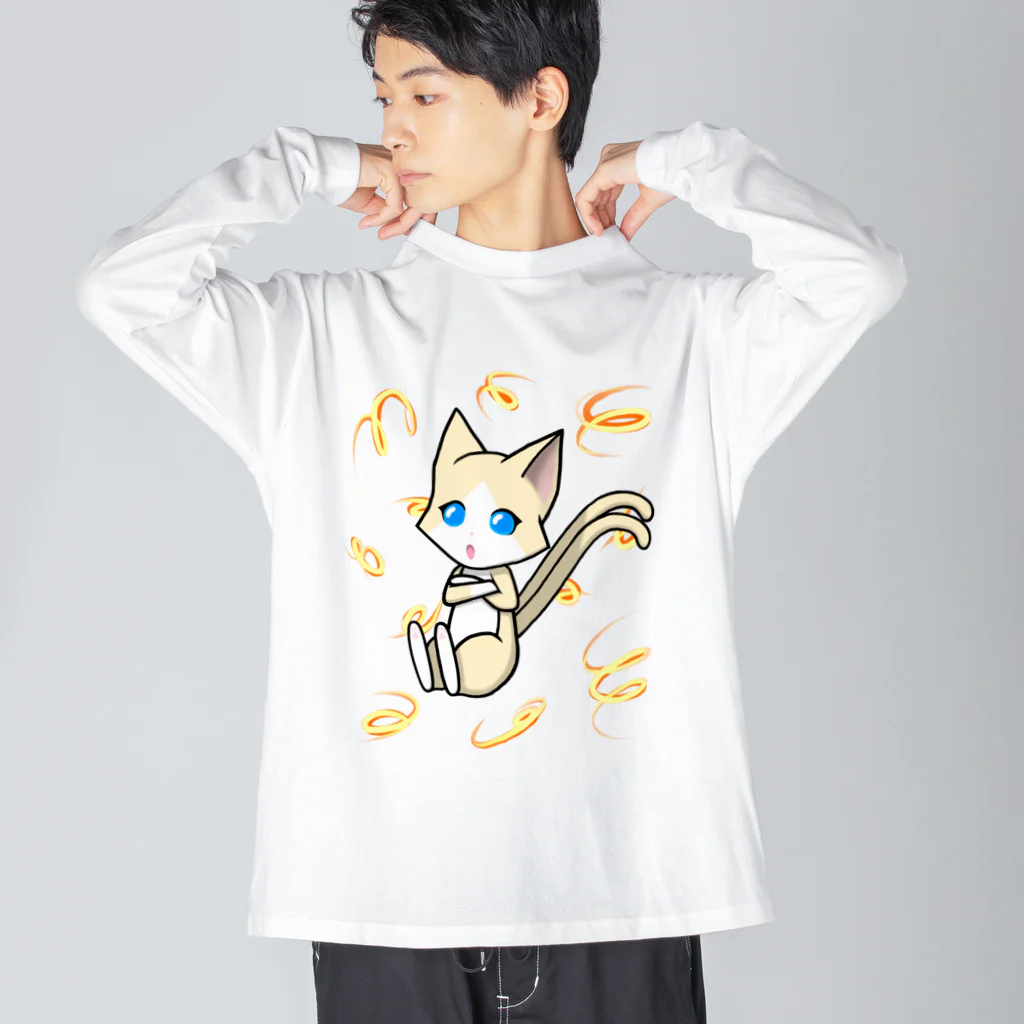 猫の隠れ家のはちわれ靴下の猫又ちゃん Big Long Sleeve T-Shirt