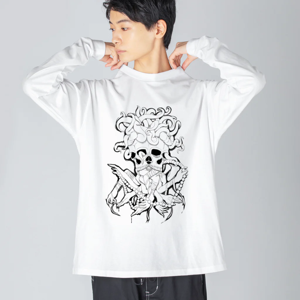 雑貨屋猫蟲のskull hands Big Long Sleeve T-Shirt