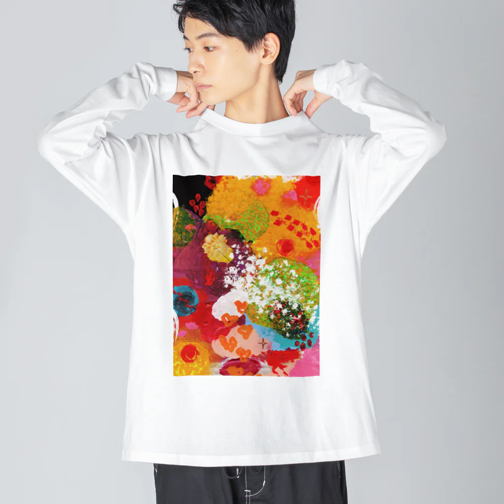 siibaの森のお花畑（近視） ビッグシルエットロングスリーブTシャツ