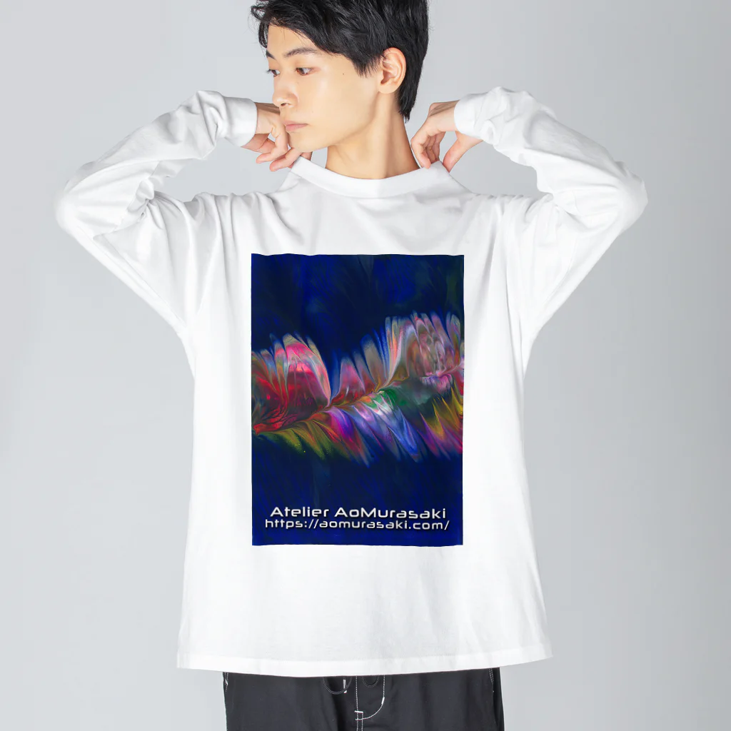 アオムラサキの色彩の羽根　004a Big Long Sleeve T-Shirt