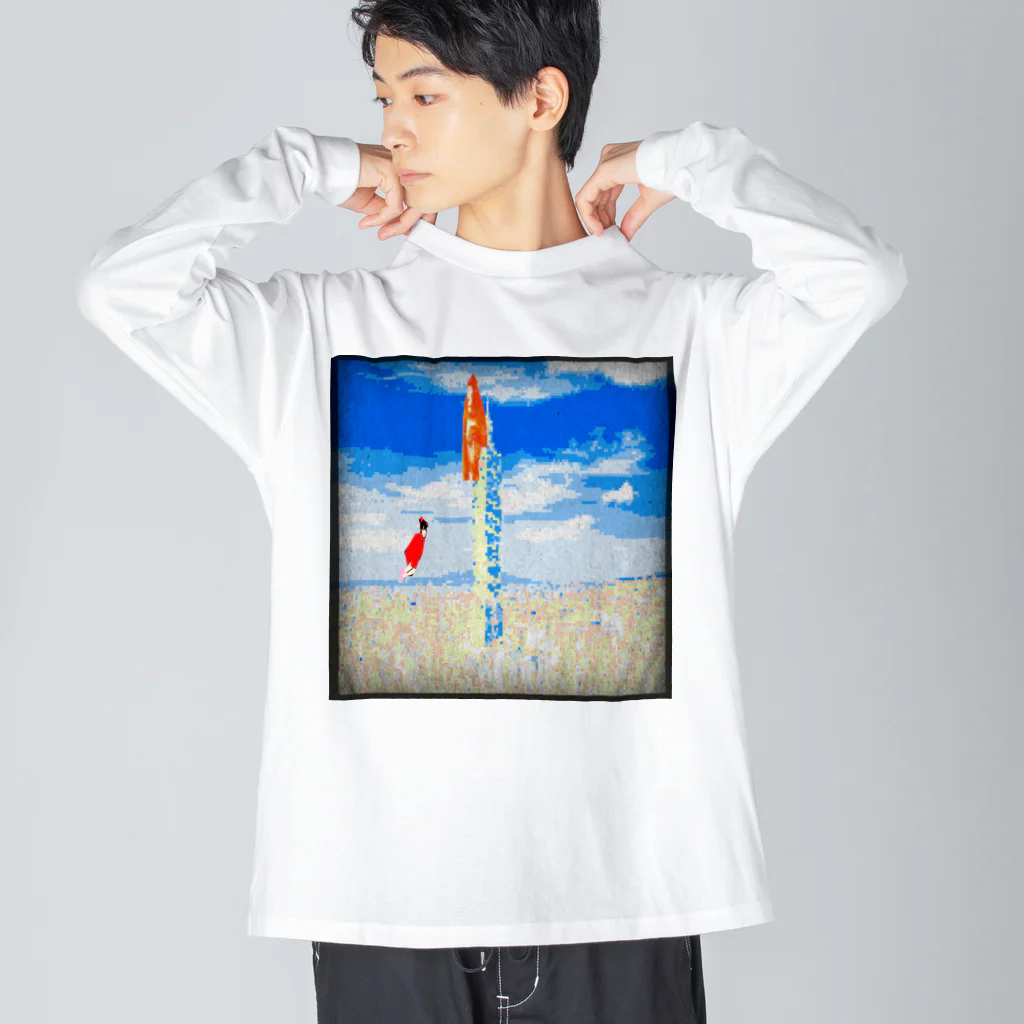 Danke Shoot Coffeeのキンシコウは雲に乗ろうとする Big Long Sleeve T-Shirt