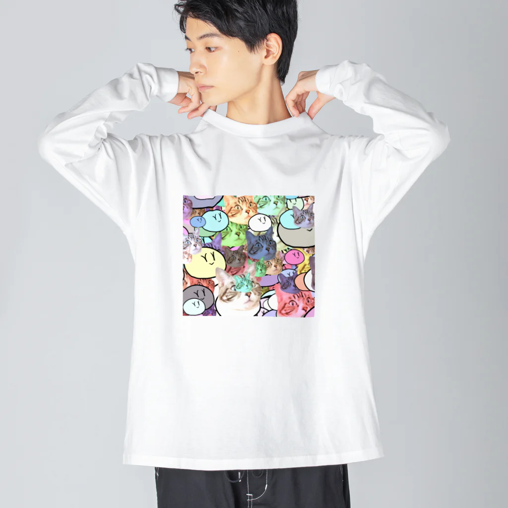 みぃそんのサイケなにゃんこと丸い何か Big Long Sleeve T-Shirt