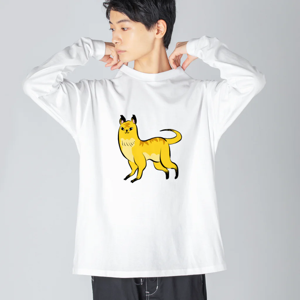 かわいい尻子玉の天啓猫さん(文字なし) ビッグシルエットロングスリーブTシャツ