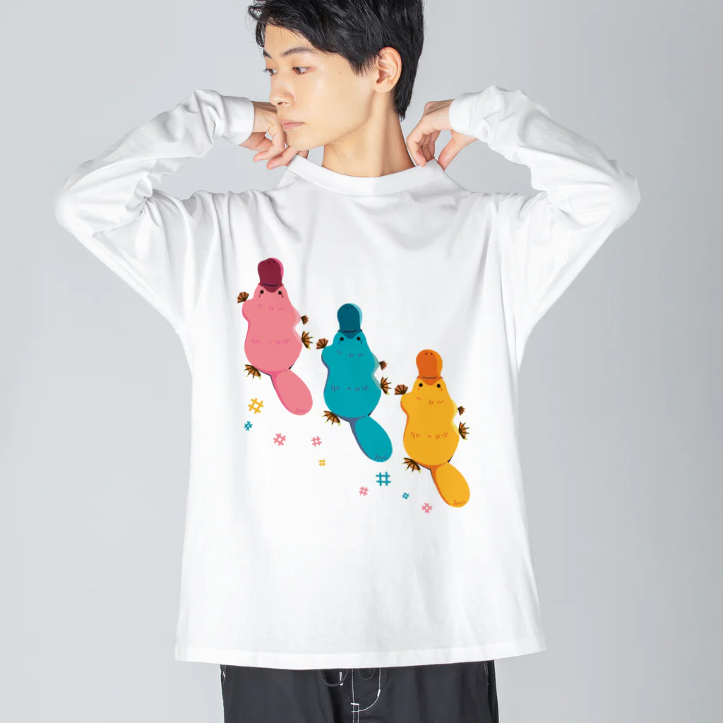 みなとまち層のカモノハシ・カラー2 ビッグシルエットロングスリーブTシャツ
