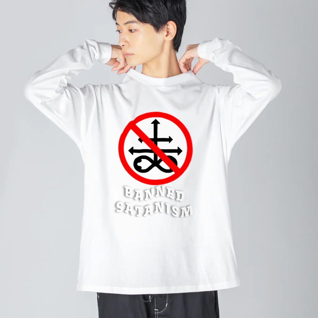 HachijuhachiのBanned Satanism RED ビッグシルエットロングスリーブTシャツ