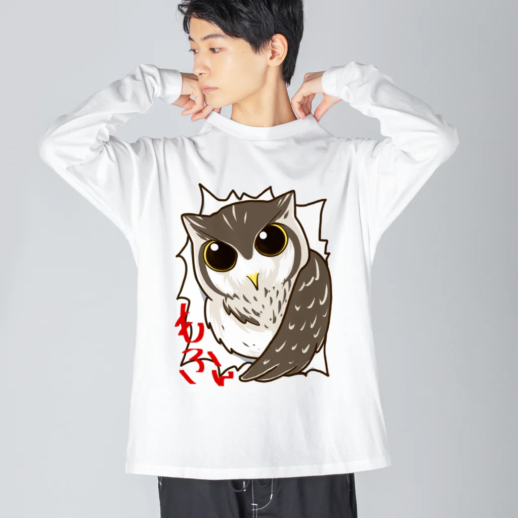 DSM/冴木みやこの両面印刷ハマり動物ふくろう ビッグシルエットロングスリーブTシャツ