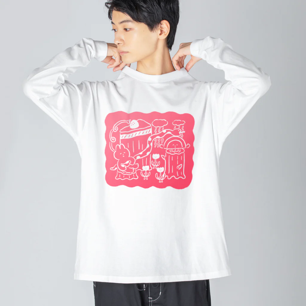 おかだひろみ の へんてこランドSHOPの昨日見た夢（グラデ〜ション） Big Long Sleeve T-Shirt