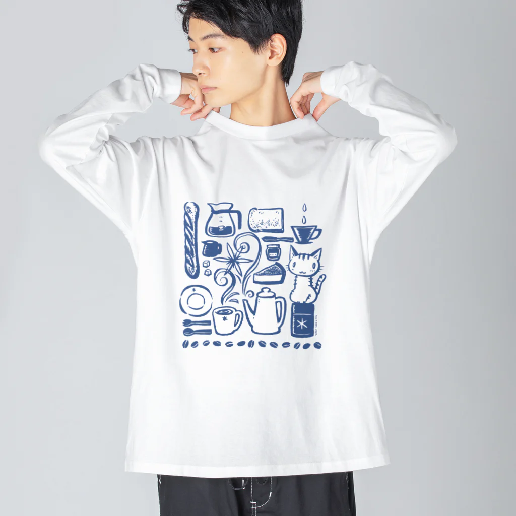 冬夜制作室のパンとコーヒーと…。 ビッグシルエットロングスリーブTシャツ