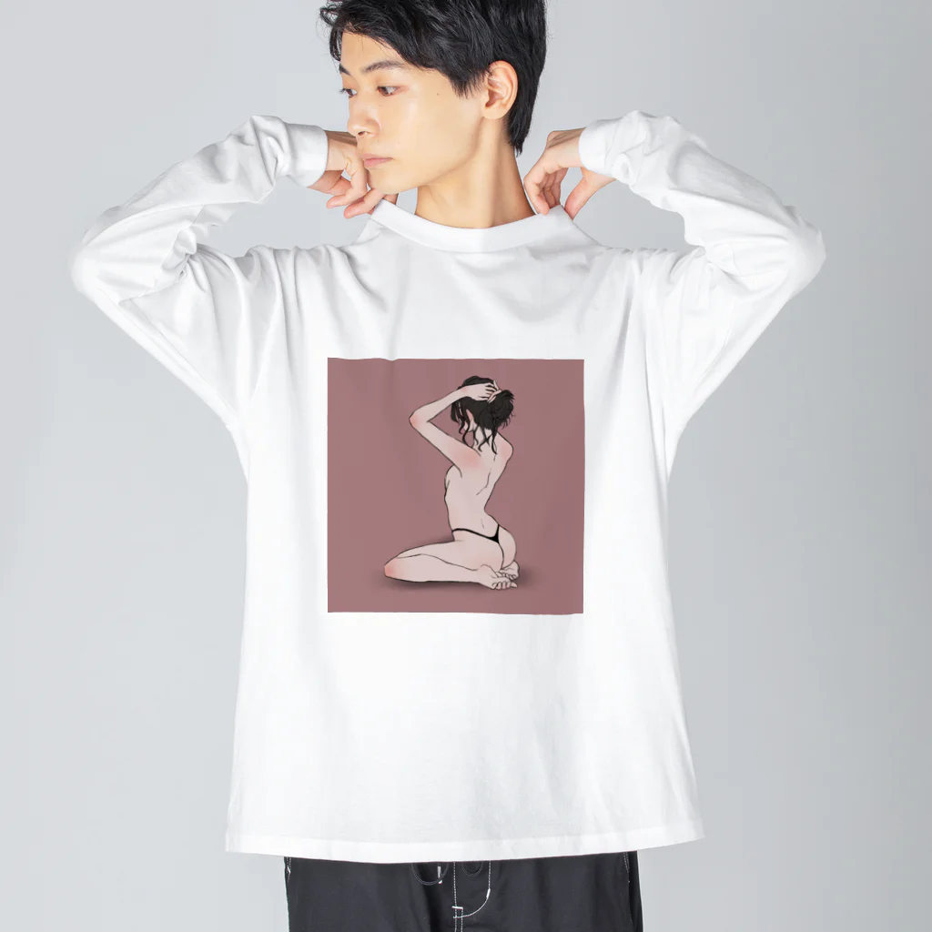 る箱の準備中の彼女 Big Long Sleeve T-Shirt