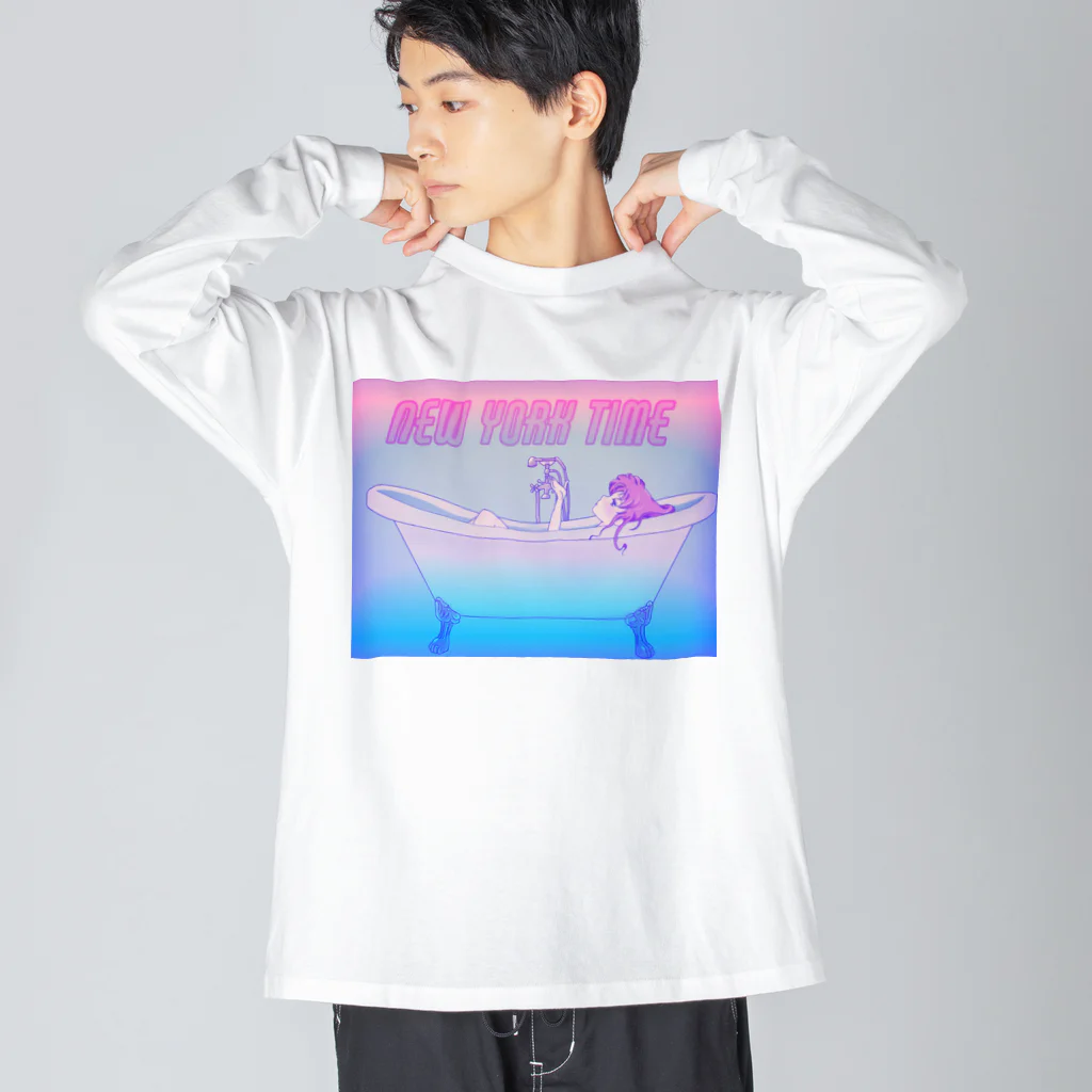 たゆたるのNEWYORK time(ピンク) Big Long Sleeve T-Shirt