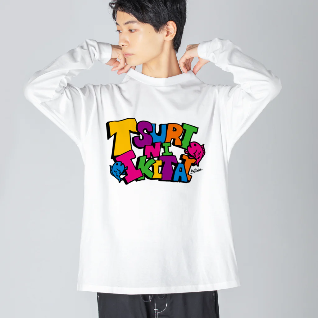 Riki Design (Okinwa Fishing style)のTSURINIIKITAI. Big Long Sleeve T-Shirt