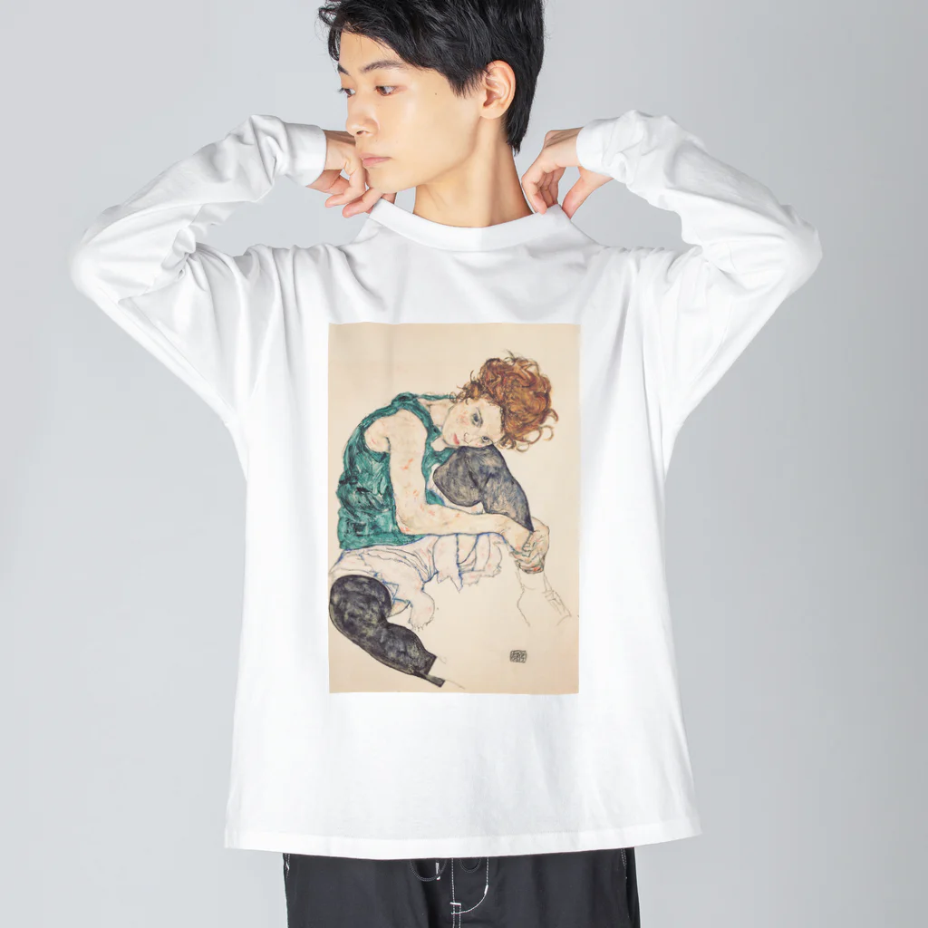 art-standard（アートスタンダード）のエゴン シーレ（Egon Schiele） / Seated woman with bent knee 1917 ビッグシルエットロングスリーブTシャツ