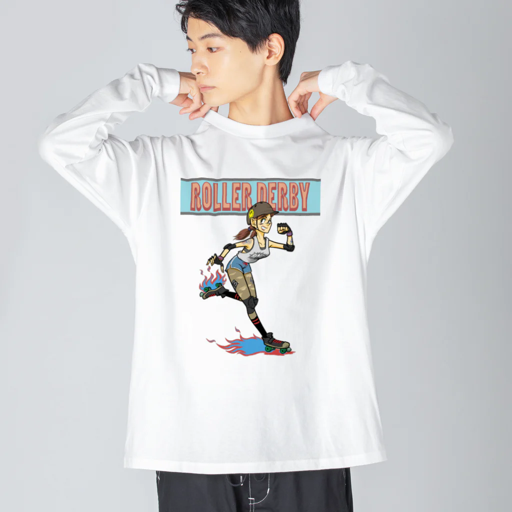 nidan-illustrationの"ROLLER DERBY" Big Long Sleeve T-Shirt