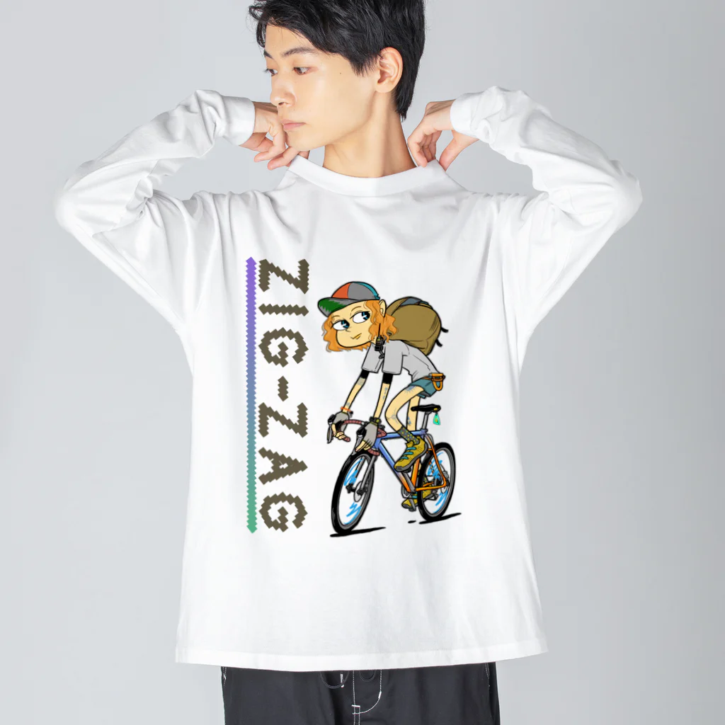 nidan-illustrationの“ZIG-ZAG” 1 ビッグシルエットロングスリーブTシャツ