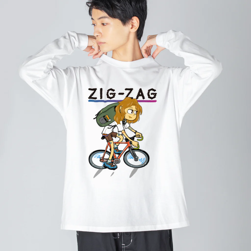 nidan-illustrationの“ZIG-ZAG” 2 ビッグシルエットロングスリーブTシャツ