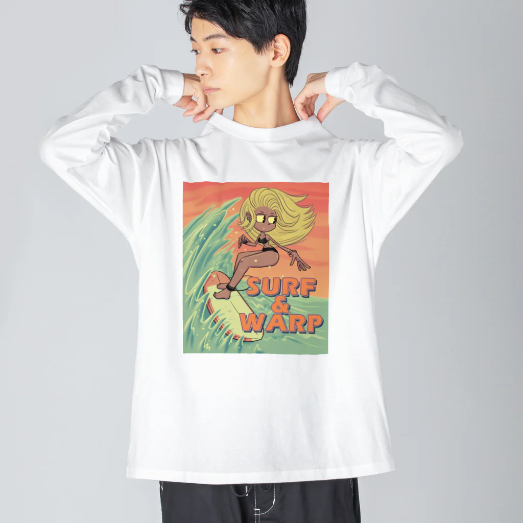 nidan-illustrationの"SURF & WARP" Big Long Sleeve T-Shirt