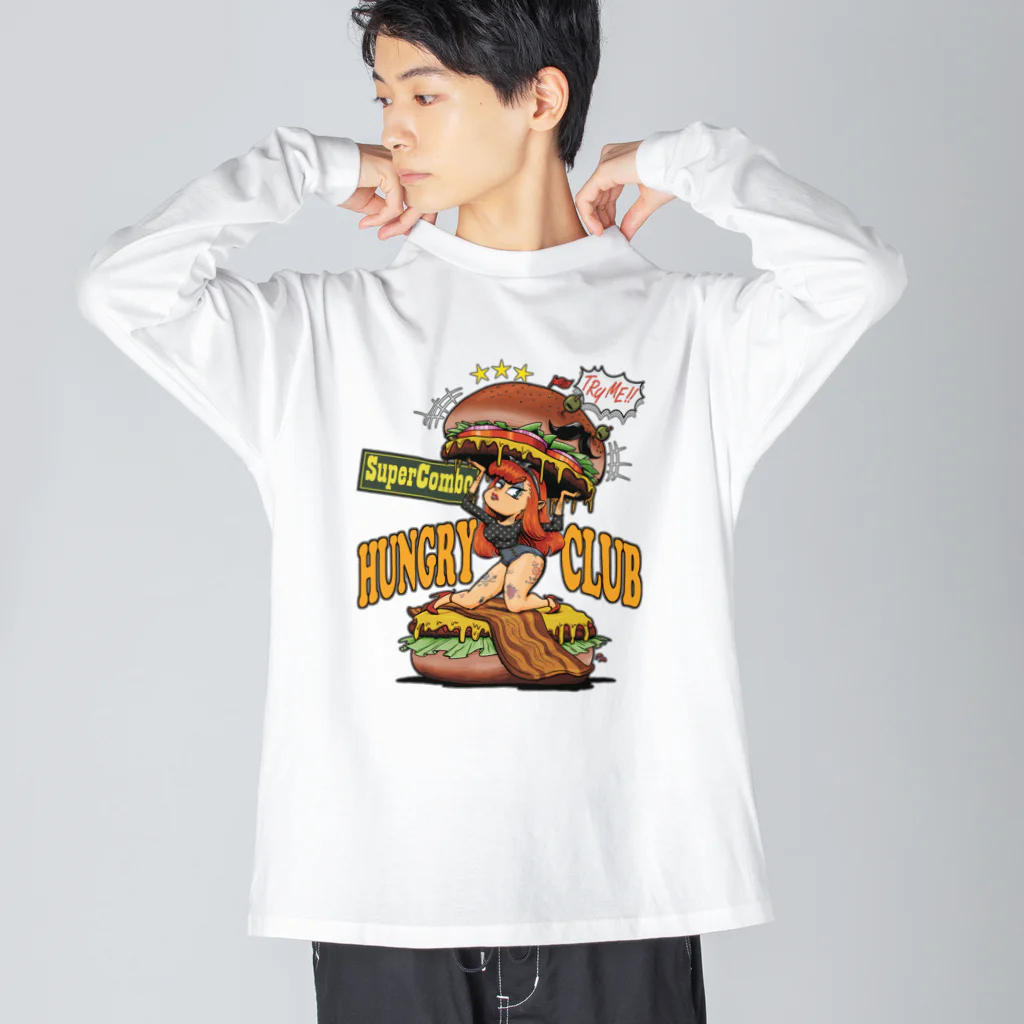 nidan-illustrationの"HUNGRY CLUB" Big Long Sleeve T-Shirt