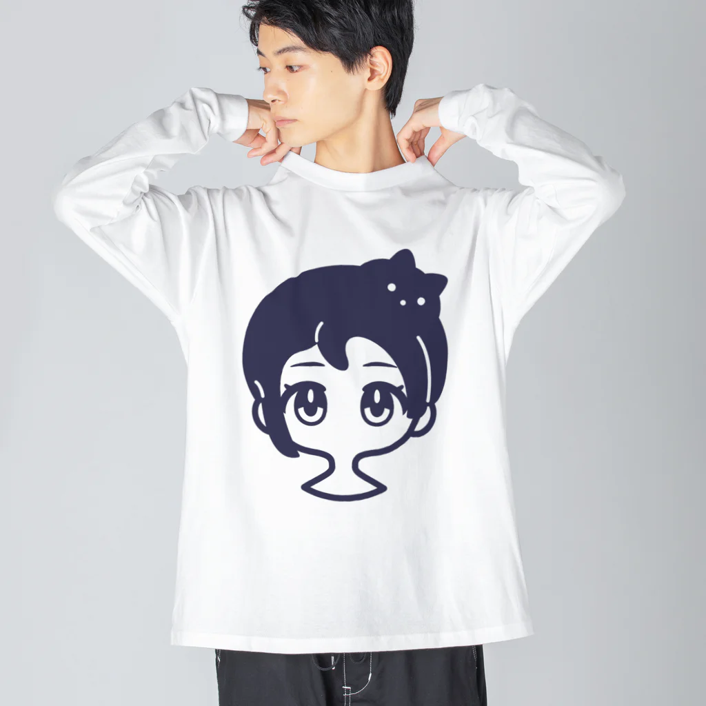 AI作家さむねこの作品集のクロネコアタマ Big Long Sleeve T-Shirt