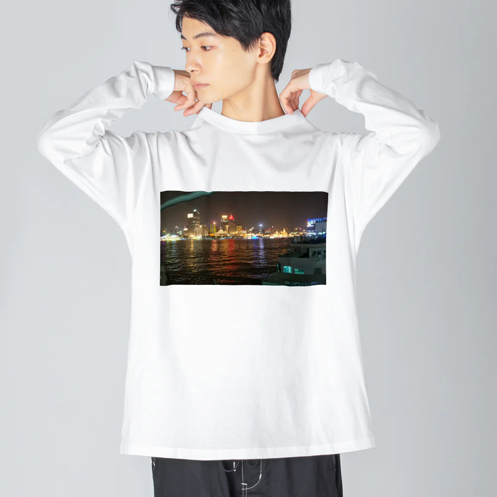 月華の夜上海船上情景 Big Long Sleeve T-Shirt