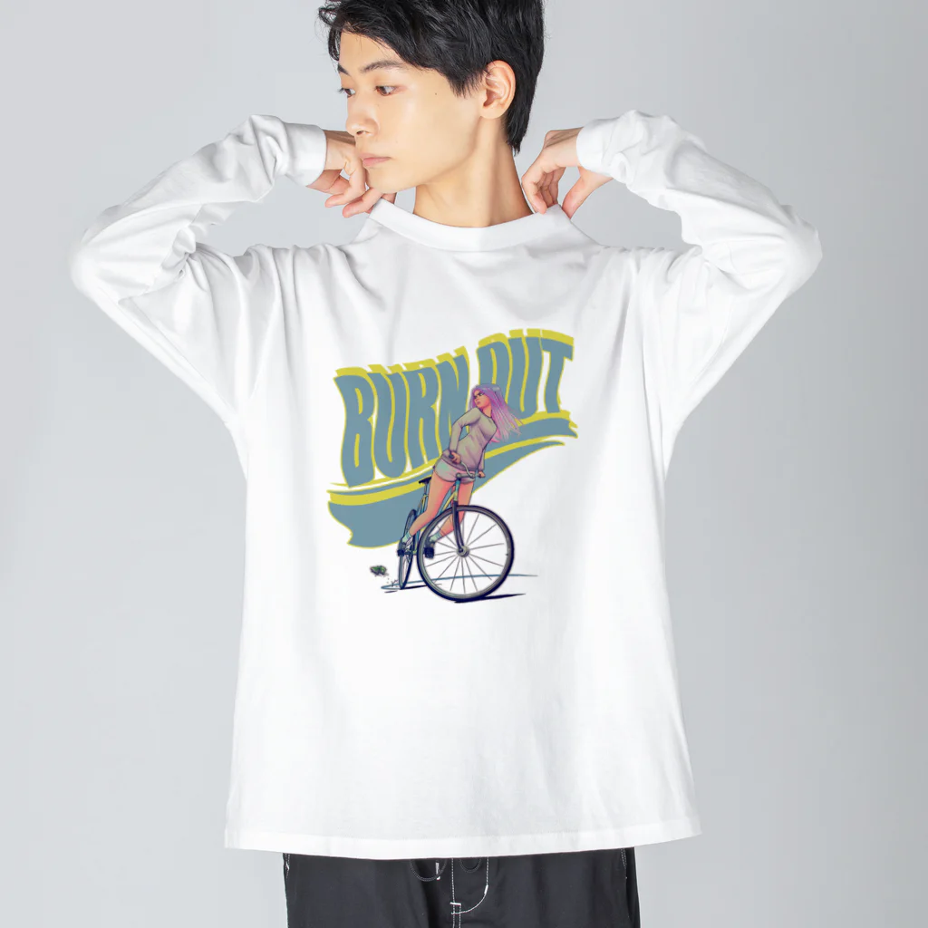 nidan-illustrationの"BURN OUT" Big Long Sleeve T-Shirt