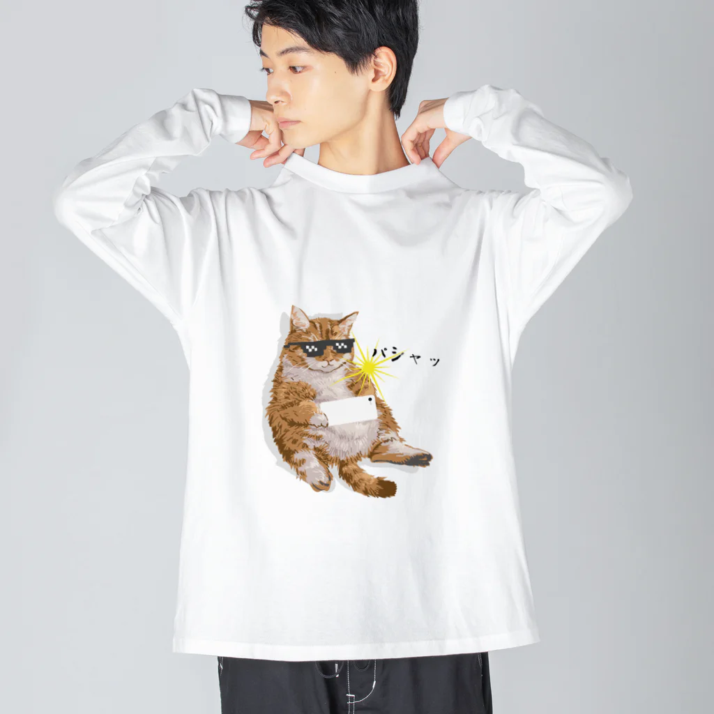 Creatures！SHOPの撮影する猫 ビッグシルエットロングスリーブTシャツ