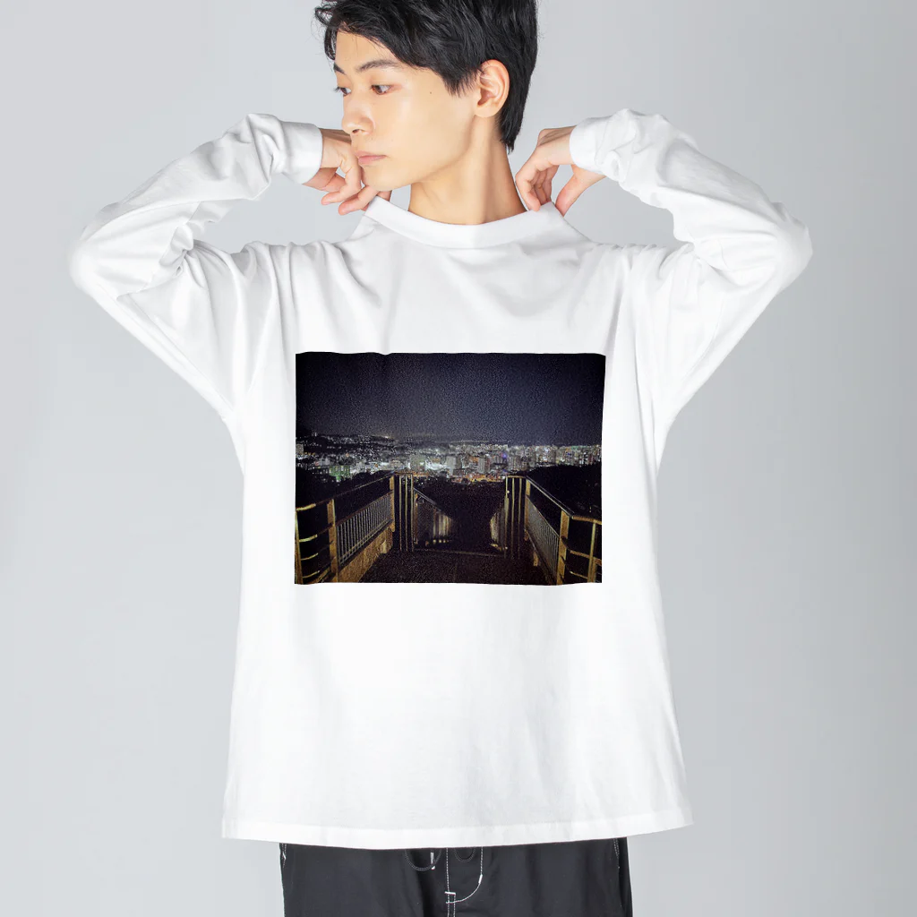 Calmの夜景 ビッグシルエットロングスリーブTシャツ