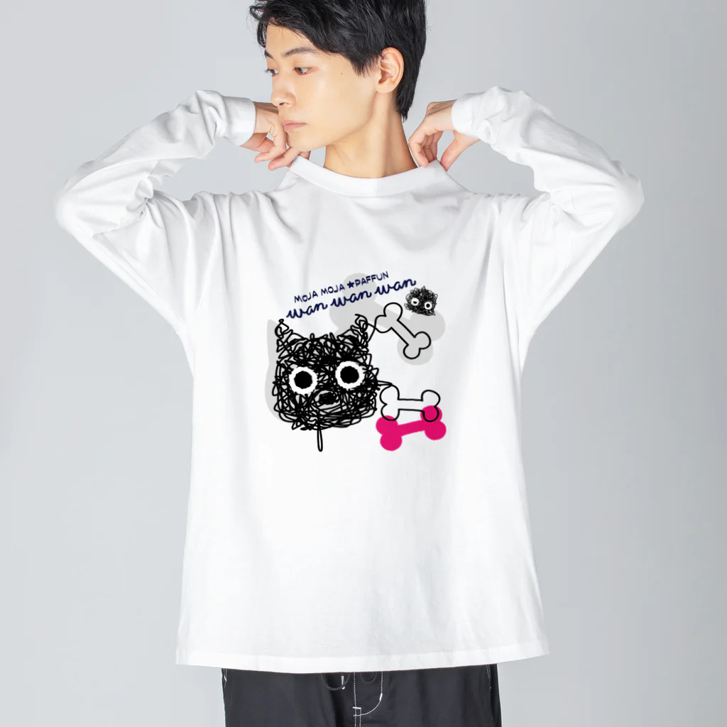 イラスト MONYAAT のCT107 もじゃもじゃ★ぱっふん*wanwanwanA Big Long Sleeve T-Shirt