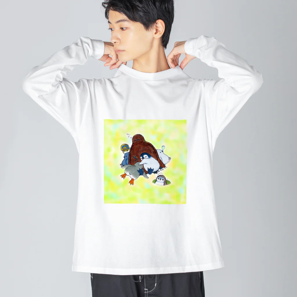 ヤママユ(ヤママユ・ペンギイナ)のまどろみヒナーズ ビッグシルエットロングスリーブTシャツ