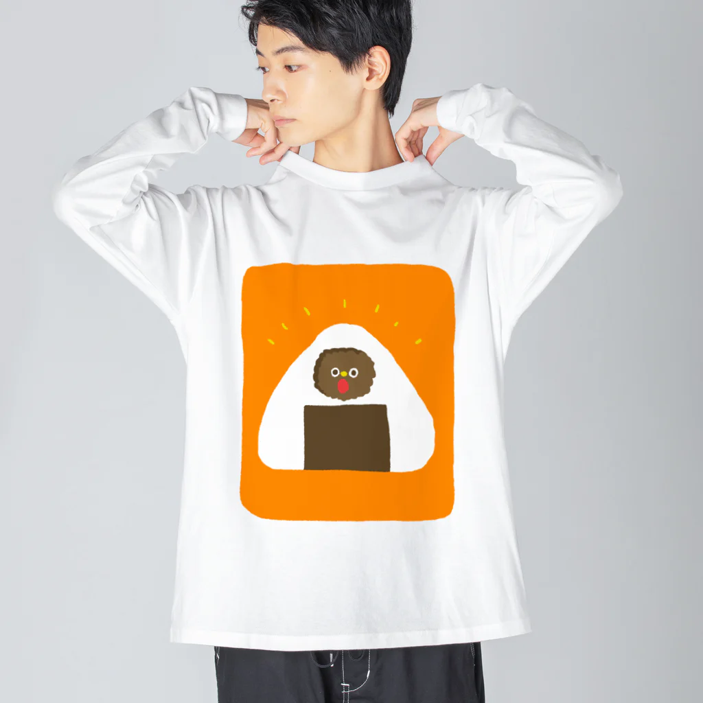 イラストレーターゆっちょのおにぎりの中に住んでいる ビッグシルエットロングスリーブTシャツ