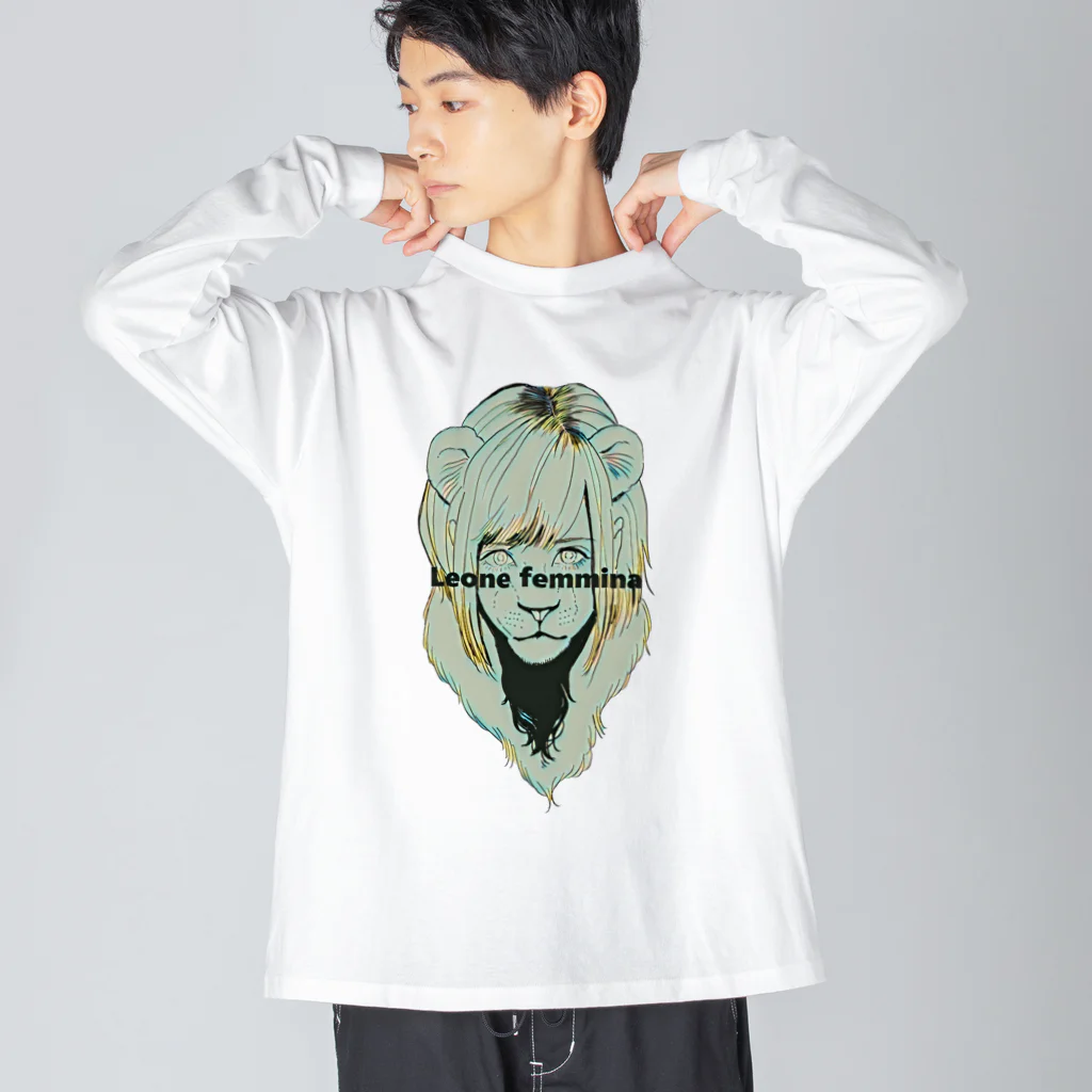 【みるかグッズ②】（SUZURI店）の【Leone femmina】 Big Long Sleeve T-Shirt