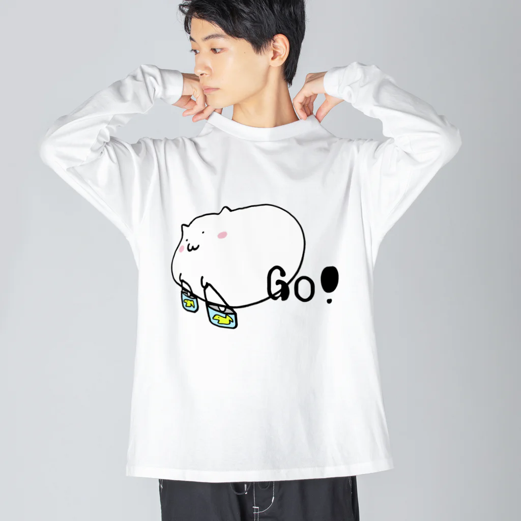 ダイナマイト87ねこ大商会の缶ぽっくりでブイブイいわす猫 Big Long Sleeve T-Shirt