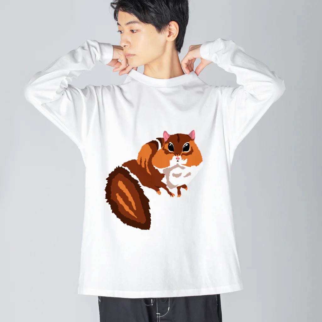 ぱくちのお店のりすくん ビッグシルエットロングスリーブTシャツ