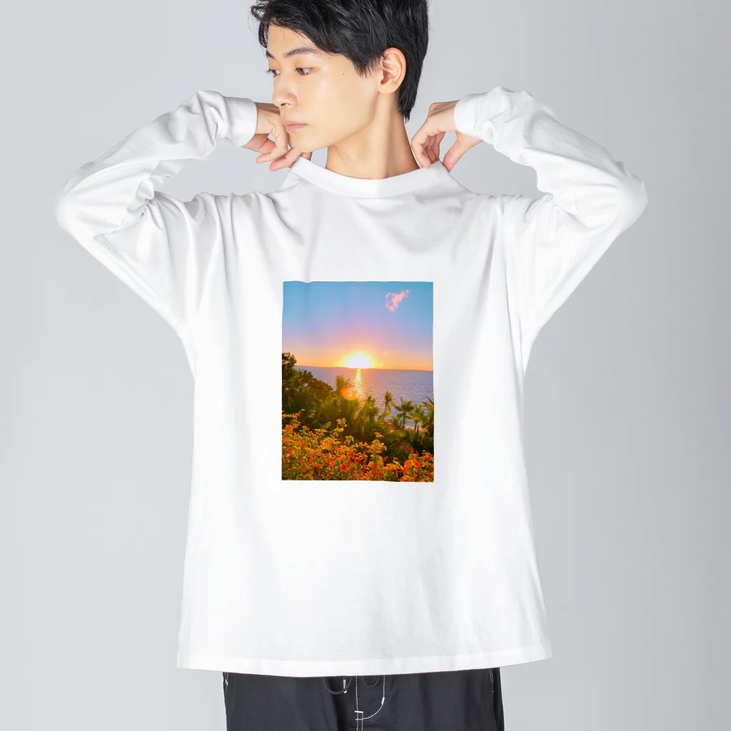 miyupsychedelicのトロピカルsunrise ビッグシルエットロングスリーブTシャツ