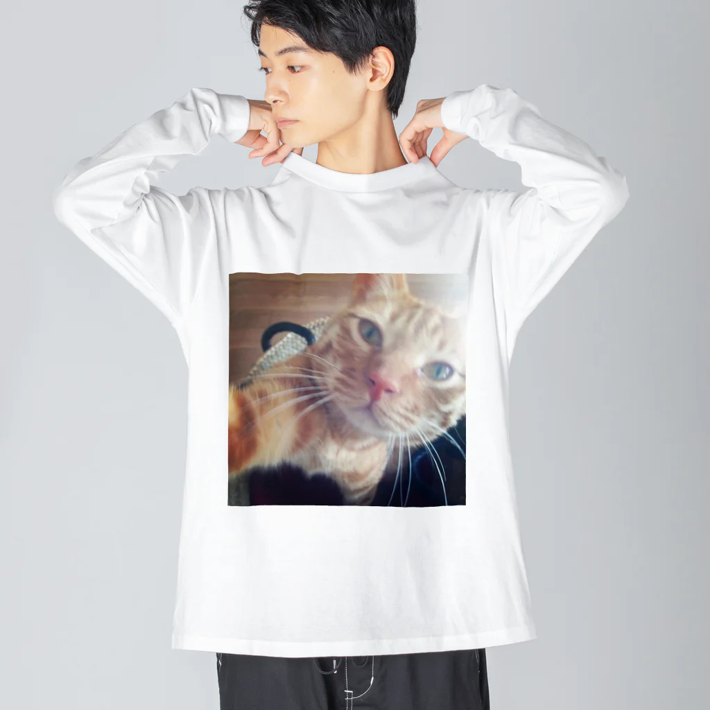 ごま猫の店のハイタッチごま ビッグシルエットロングスリーブTシャツ