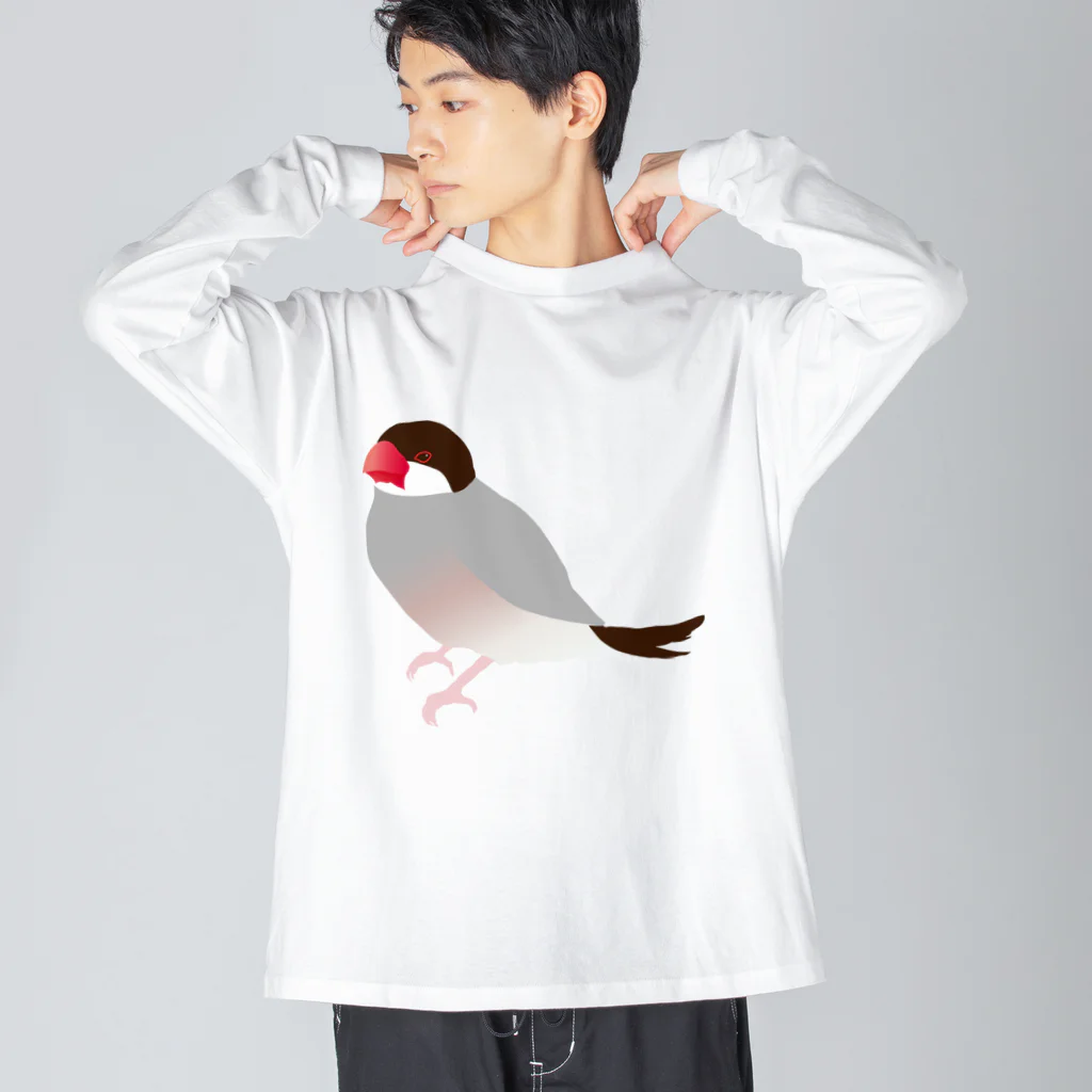 comet-yのノーマル文鳥さん ビッグシルエットロングスリーブTシャツ